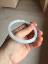 Load image into Gallery viewer, 60.4mm Certified Type A 100% Natural light green white purple round cut jadeite Jade bangle B259-3206
