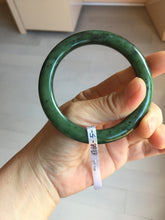 Load image into Gallery viewer, 56.6mm certified 100% Natural dark green/black nephrite (碧玉)  bangle HT168-5-3870
