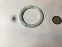 Load image into Gallery viewer, 35-38mm Type A 100% Natural sunny green/white Jadeite Jade kids bangle /scarf button group BF100
