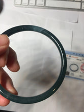 Load image into Gallery viewer, 60.3mm Type A 100% Natural icy black(冰乌鸡) blue gray Guatemala Slim Round Cut Jadeite Bangle PJ154-1358
