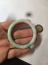 Load image into Gallery viewer, 35-38mm Type A 100% Natural sunny green/white Jadeite Jade kids bangle /scarf button group BF100
