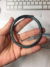 Load image into Gallery viewer, 60.3mm Type A 100% Natural icy black(冰乌鸡) blue gray Guatemala Slim Round Cut Jadeite Bangle PJ154-1358
