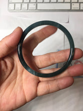 Load image into Gallery viewer, 60.3mm Type A 100% Natural icy black(冰乌鸡) blue gray Guatemala Slim Round Cut Jadeite Bangle PJ154-1358
