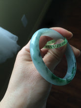 Load image into Gallery viewer, 52.5mm Certificated  Type A100% sunny green/dark green Jadeite Jade bangle F06-5007
