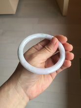 Load image into Gallery viewer, 59.2mm Certified Type A 100% Natural light green white purple round cut jadeite Jade bangle PB258-3208
