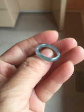 Load image into Gallery viewer, 16.9mm Size 6 1/2 100% natural type A dark green blue black gray Guatemala jadeite band ring group PE12
