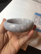 Load image into Gallery viewer, 59mm Certified Type A 100% Natural light purple white chubby broad style Jadeite Jade bangle BM98-4481
