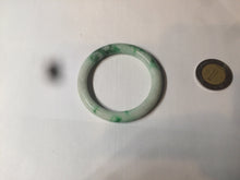Load image into Gallery viewer, 35-38mm Type A 100% Natural sunny green/white Jadeite Jade kids bangle /scarf button group BF100
