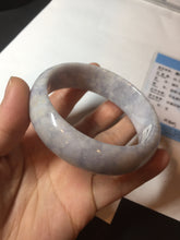 Load image into Gallery viewer, 59mm Certified Type A 100% Natural light purple white chubby broad style Jadeite Jade bangle BM98-4481
