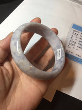 Load image into Gallery viewer, 59mm Certified Type A 100% Natural light purple white chubby broad style Jadeite Jade bangle BM98-4481
