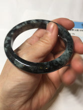 Load image into Gallery viewer, 55mm Certified Type A 100% Natural dark green black/white (black water and white mountains,白山黑水) Jadeite bangle PD140-6240
