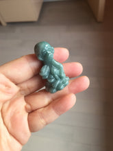 Load image into Gallery viewer, 100% Natural green/blue/gray/black Guatemala jadeite Jade little monkey with ingot desk decor/worry stone PF5
