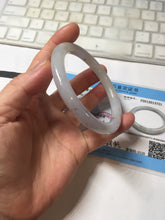 Load image into Gallery viewer, 58.5mm certified Type A 100% Natural white yellow green gray light purple with brown red flying dandelions slim round cut Jadeite Jade bangle PE118-3721
