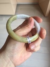 Load image into Gallery viewer, 56.4mm 100% natural light yellow purple white jadeite jade bangle BS122
