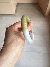 Load image into Gallery viewer, 56.4mm 100% natural light yellow purple white jadeite jade bangle BS122
