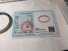 Load image into Gallery viewer, 56mm Certified Type A 100% Natural watermelon rind &amp; Smoky Black-Gray(WuJi) Jadeite round cut Jadeite bangle AZ181-0513
