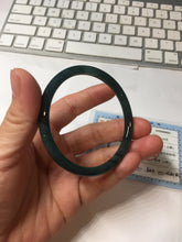 Load image into Gallery viewer, 56mm Certified Type A 100% Natural icy watery dark green/blue/gray/black slim Guatemala Jadeite bangle PJ156-0681
