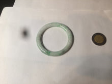 Load image into Gallery viewer, 35-38mm Type A 100% Natural sunny green/white Jadeite Jade kids bangle /scarf button group BF100
