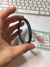 Load image into Gallery viewer, 56mm Certified Type A 100% Natural icy watery dark green/blue/gray/black slim Guatemala Jadeite bangle PJ156-0681
