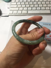 Load image into Gallery viewer, 56mm Certified Type A 100% Natural watermelon rind &amp; Smoky Black-Gray(WuJi) Jadeite round cut Jadeite bangle AZ181-0513
