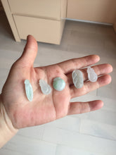 Load image into Gallery viewer, 100% natural type A icy watery sunny green/purple/clear small Jadeite Jade pendant group BL47

