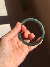 Load image into Gallery viewer, 55.4mm Certified Type A 100% Natural dark green blue gray black slim round cut Guatemala Jadeite bangle PJ14-4298
