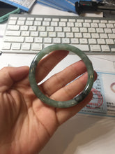 Load image into Gallery viewer, 56mm Certified Type A 100% Natural watermelon rind &amp; Smoky Black-Gray(WuJi) Jadeite round cut Jadeite bangle AZ181-0513

