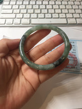 Load image into Gallery viewer, 56mm Certified Type A 100% Natural watermelon rind &amp; Smoky Black-Gray(WuJi) Jadeite round cut Jadeite bangle AZ181-0513

