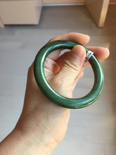 Load image into Gallery viewer, 54.9mm certified 100% Natural dark green/black nephrite (碧玉)  bangle HT168-4-3887
