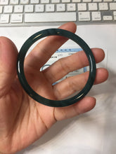 Load image into Gallery viewer, 56mm Certified Type A 100% Natural icy watery dark green/blue/gray/black slim Guatemala Jadeite bangle PJ156-0681
