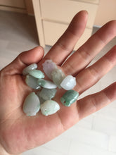 Load image into Gallery viewer, Type A 100% Natural icy watery sunny green/purple/white Jadeite Jade Peach Pendant group BL48
