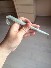 Load image into Gallery viewer, 15.5cm 100% Natural black white snow storm Xiu Jade Serpentine hairpin AW38
