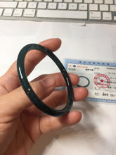 Load image into Gallery viewer, 57mm Type A 100% Natural icy black(冰乌鸡) blue gray Guatemala Slim Round Cut Jadeite Bangle PJ157-1371
