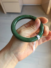 Load image into Gallery viewer, 54.9mm certified 100% Natural dark green/black nephrite (碧玉)  bangle HT168-4-3887
