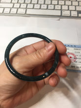 Load image into Gallery viewer, 57mm Type A 100% Natural icy black(冰乌鸡) blue gray Guatemala Slim Round Cut Jadeite Bangle PJ157-1371
