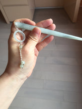 Load image into Gallery viewer, 15.5cm 100% Natural black white snow storm Xiu Jade Serpentine hairpin AW38
