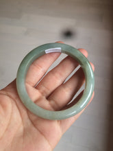 Load image into Gallery viewer, 57.4mm 100% natural Type A icy oily dark green/gray jadeite jade bangle AX59-0336
