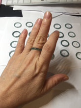 Load image into Gallery viewer, 16.9mm Size 6 1/2 100% natural type A dark green blue black gray Guatemala jadeite band ring group PE12
