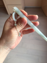 Load image into Gallery viewer, 15.5cm 100% Natural black white snow storm Xiu Jade Serpentine hairpin AW38
