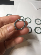 Load image into Gallery viewer, 16.9mm Size 6 1/2 100% natural type A dark green blue black gray Guatemala jadeite band ring group PE12
