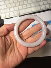 Load image into Gallery viewer, 52.5mm Type A 100% Natural light pink/purple round cut Jadeite Jade bangle BH126-8037
