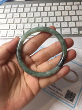 Load image into Gallery viewer, 56mm Certified Type A 100% Natural watermelon rind &amp; Smoky Black-Gray(WuJi) Jadeite round cut Jadeite bangle AZ181-0513
