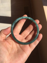 Load image into Gallery viewer, 61mm Certified Type A 100% Natural dark green blue gray black slim round cut Guatemala Jadeite bangle PJ12-9701
