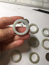 Load image into Gallery viewer, Size 7 3/4-13 100% natural type A light green/purple/white/brown jadeite band ring group PD196
