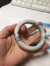 Load image into Gallery viewer, 57.7mm certified 100% natural green/purple/brown(Fu Lu SHOU) with green floating flowers jadeite jade bangle PD141-6311
