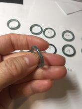 Load image into Gallery viewer, 16.9mm Size 6 1/2 100% natural type A dark green blue black gray Guatemala jadeite band ring group PE12
