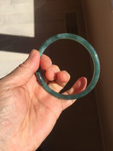 Load image into Gallery viewer, 61mm Certified Type A 100% Natural dark green blue gray black slim round cut Guatemala Jadeite bangle PJ12-9701
