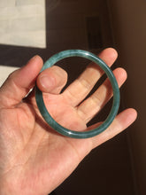 Load image into Gallery viewer, 61mm Certified Type A 100% Natural dark green blue gray black slim round cut Guatemala Jadeite bangle PJ12-9701
