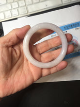 Load image into Gallery viewer, 52.5mm Type A 100% Natural light pink/purple round cut Jadeite Jade bangle BH126-8037
