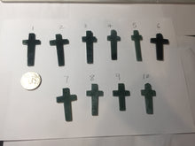 Load image into Gallery viewer, 100% Natural type A dark green/blue/black/gray Guatemala jadeite Jade Hand-held cross or cross pendant group PE14
